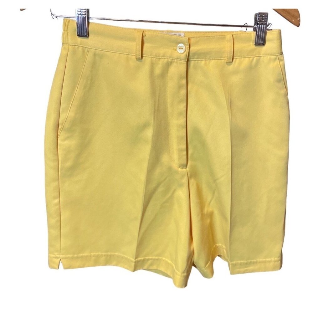 Vintage LBH Yellow High Waisted Elastic Waistband Shorts Sz 8
